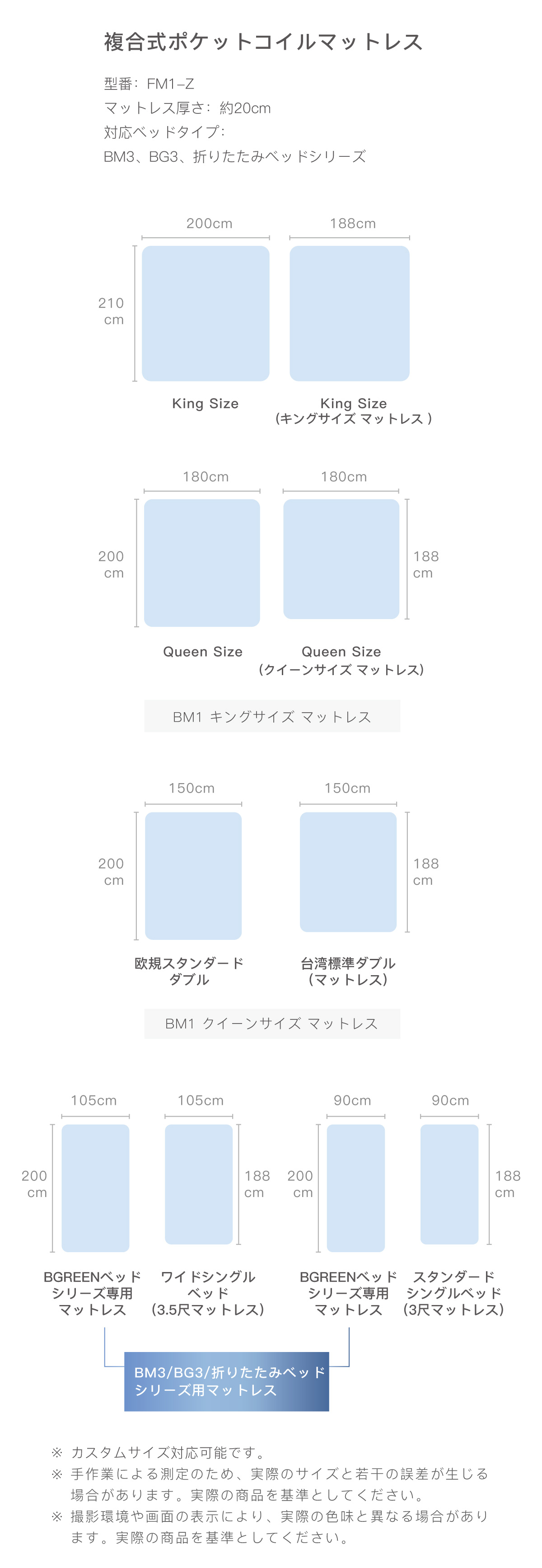 複合式ポケットコイルマットレス FM1-Z